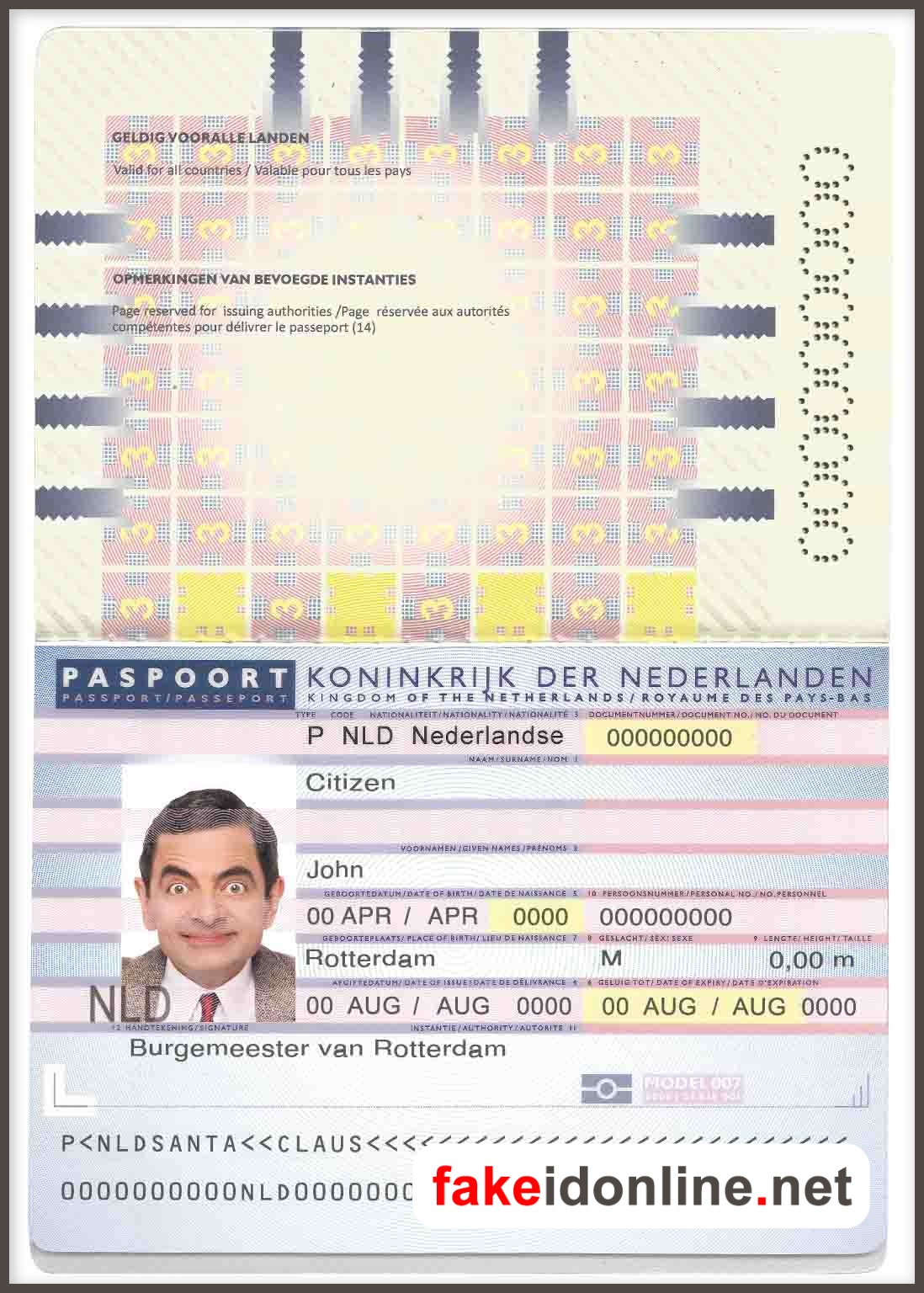 Netherlands Passport Template PSD